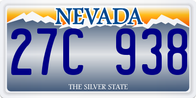 NV license plate 27C938