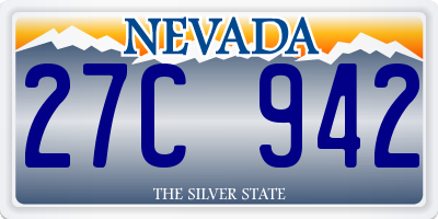 NV license plate 27C942