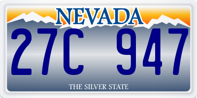 NV license plate 27C947