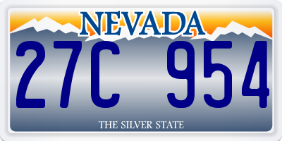 NV license plate 27C954