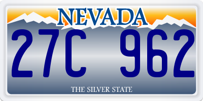 NV license plate 27C962