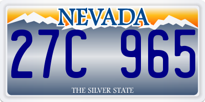 NV license plate 27C965