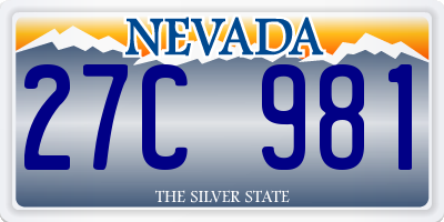 NV license plate 27C981