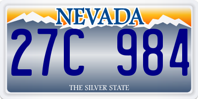 NV license plate 27C984