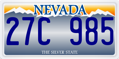 NV license plate 27C985