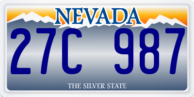 NV license plate 27C987