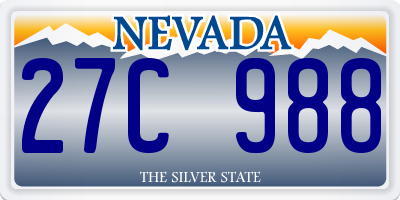 NV license plate 27C988