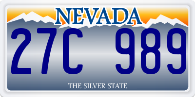 NV license plate 27C989