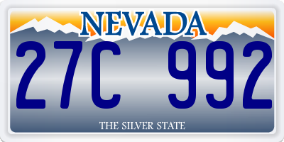 NV license plate 27C992