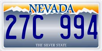 NV license plate 27C994
