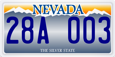 NV license plate 28A003