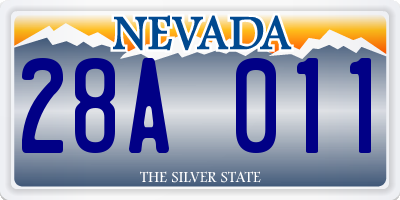 NV license plate 28A011