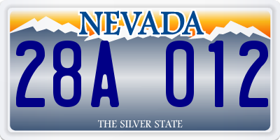 NV license plate 28A012