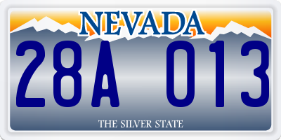 NV license plate 28A013