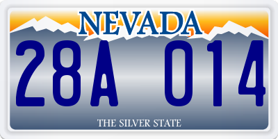 NV license plate 28A014