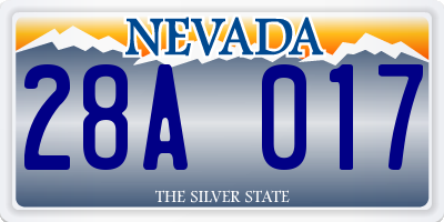 NV license plate 28A017