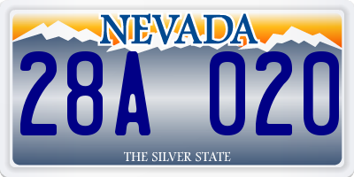 NV license plate 28A020