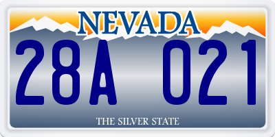 NV license plate 28A021