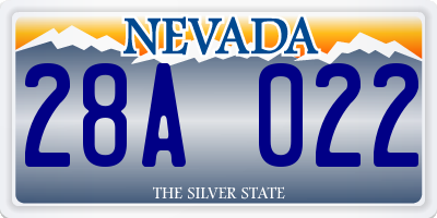 NV license plate 28A022