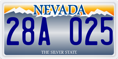 NV license plate 28A025