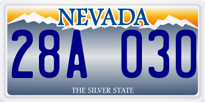 NV license plate 28A030