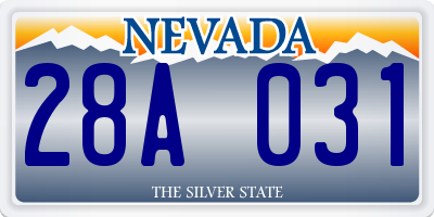 NV license plate 28A031