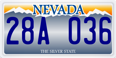 NV license plate 28A036