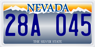 NV license plate 28A045