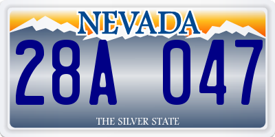 NV license plate 28A047