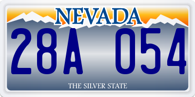 NV license plate 28A054