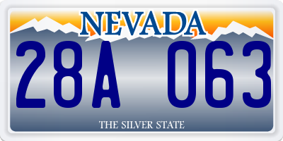 NV license plate 28A063
