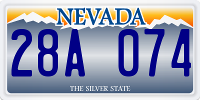 NV license plate 28A074