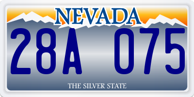 NV license plate 28A075