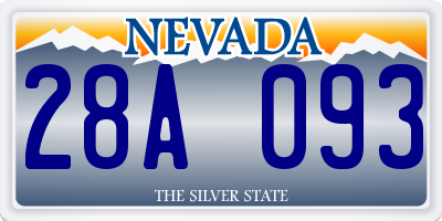 NV license plate 28A093