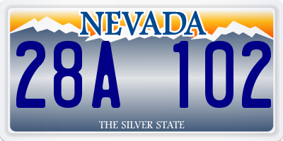 NV license plate 28A102