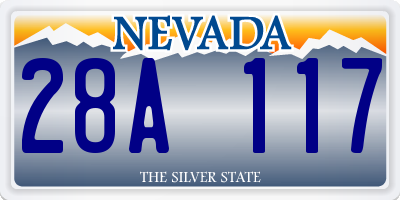 NV license plate 28A117