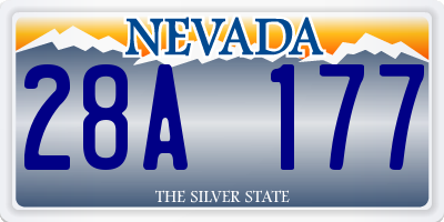 NV license plate 28A177