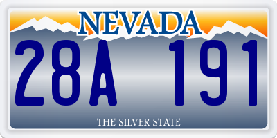 NV license plate 28A191
