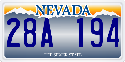 NV license plate 28A194