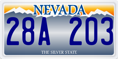 NV license plate 28A203