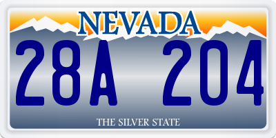 NV license plate 28A204