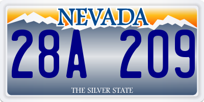 NV license plate 28A209
