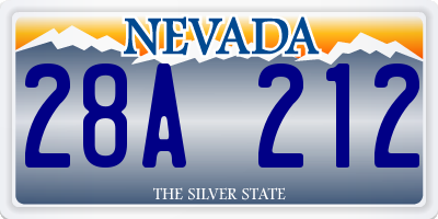 NV license plate 28A212