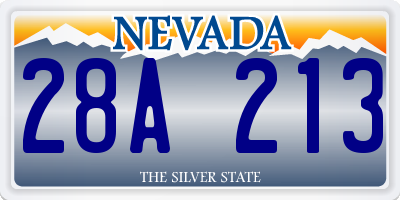 NV license plate 28A213