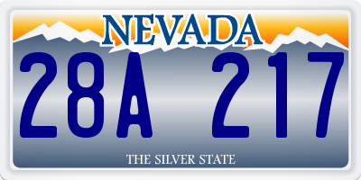 NV license plate 28A217