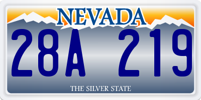 NV license plate 28A219