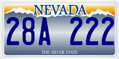 NV license plate 28A222