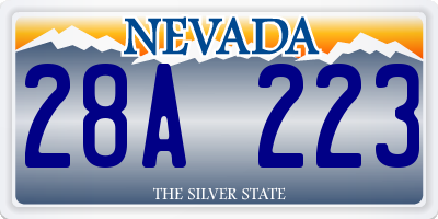 NV license plate 28A223