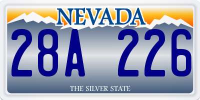 NV license plate 28A226