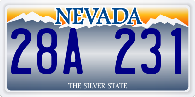 NV license plate 28A231